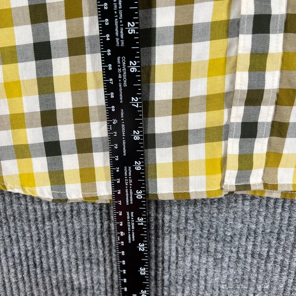 The North Face Shirt Mens Large Yellow Plaid Long Sleeve Button Up Outdoor Hike